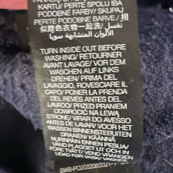 Sweaty Betty navy blue 1/4 zip fleece sherpa pullover drawstring sz 10 cozy yoga - Picture 9 of 9